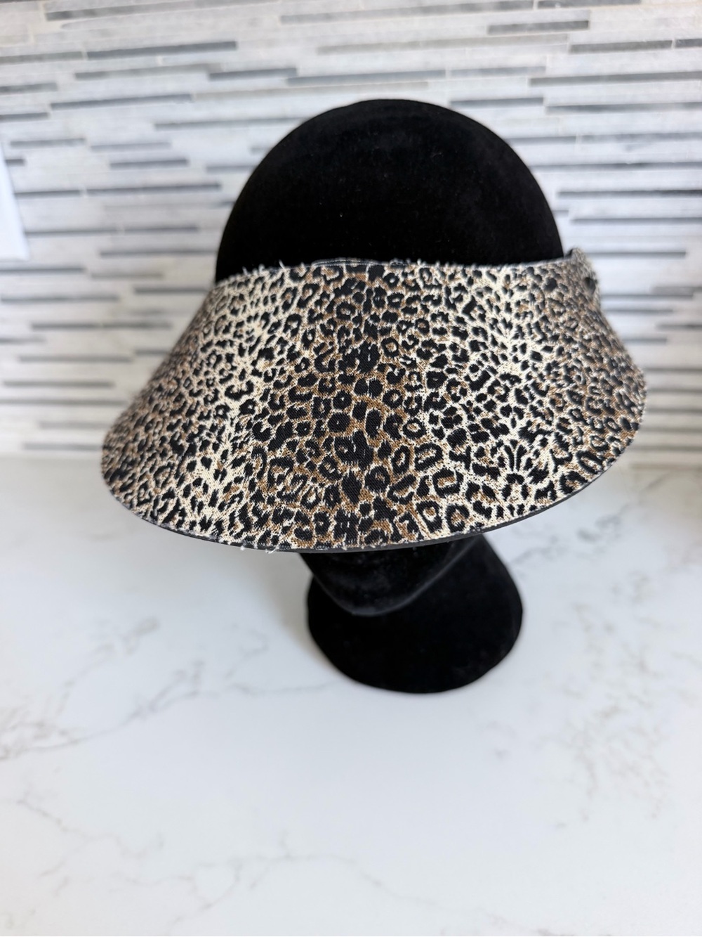 Leopard Print Wide Brim Visor - Women Accessories one size